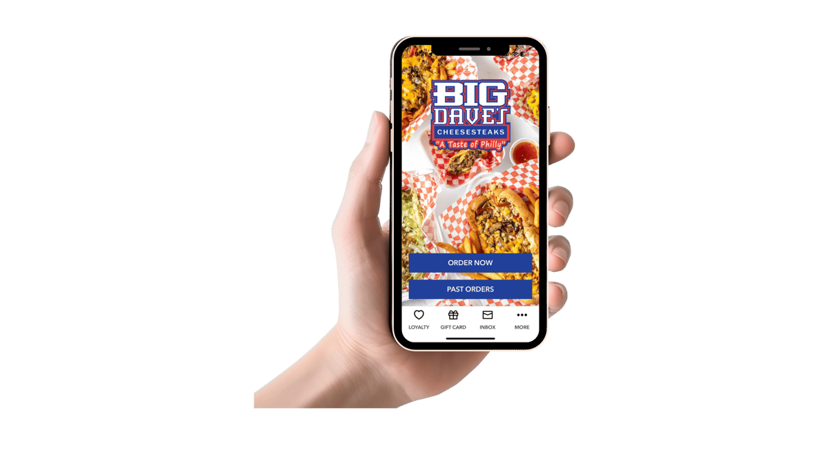 Big Dave's Cheesesteaks app — earn Big Bucks on every order