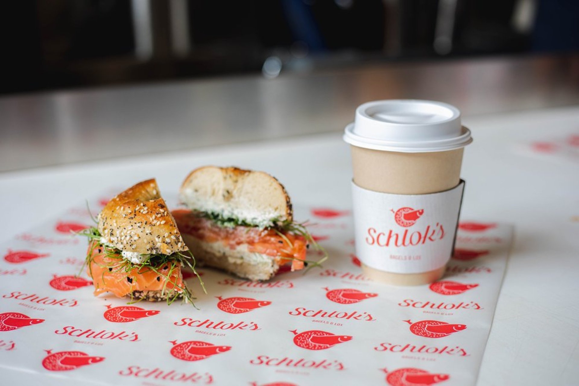Schlok's bagels and sandwich