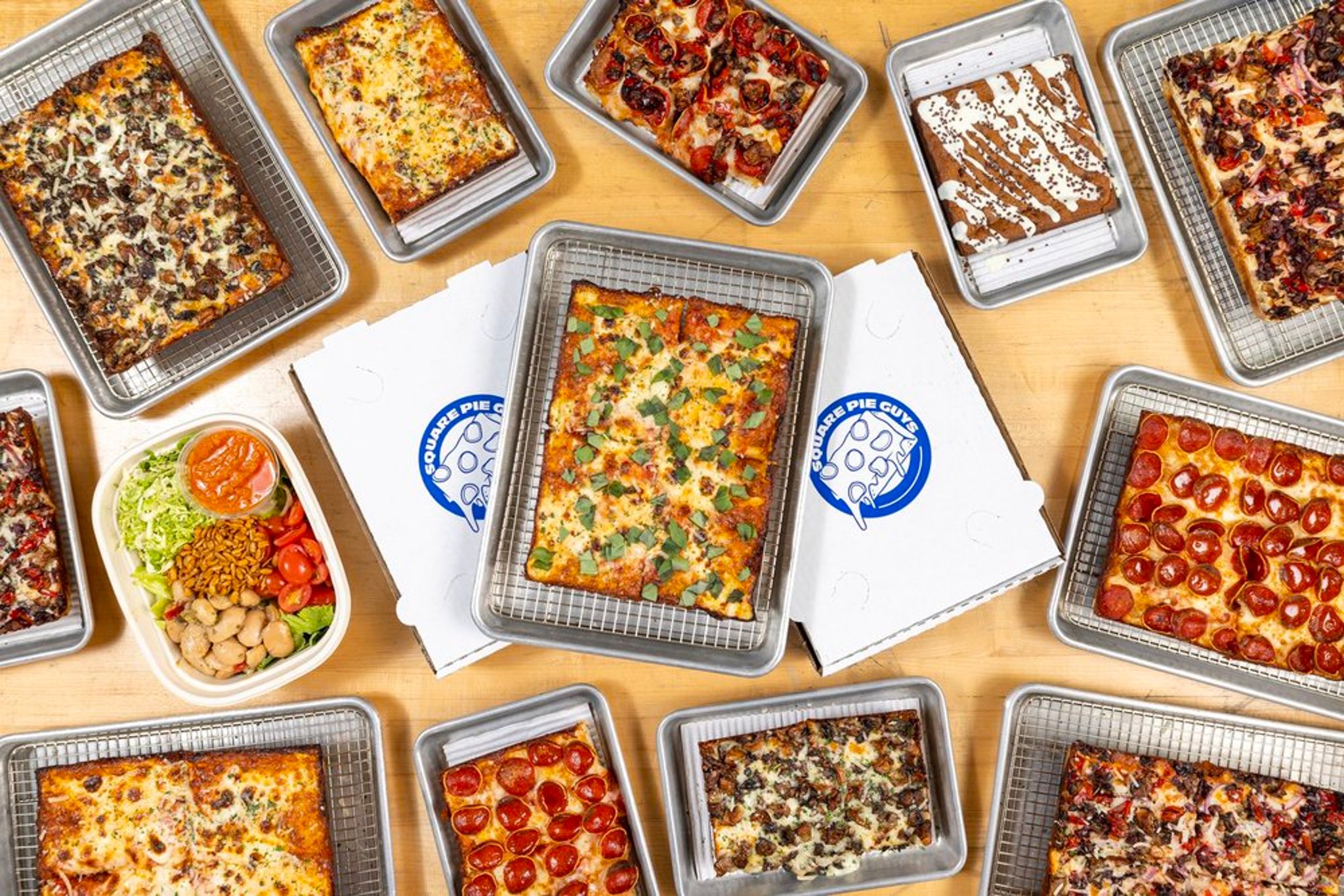 Square Pie Guys restaurant background