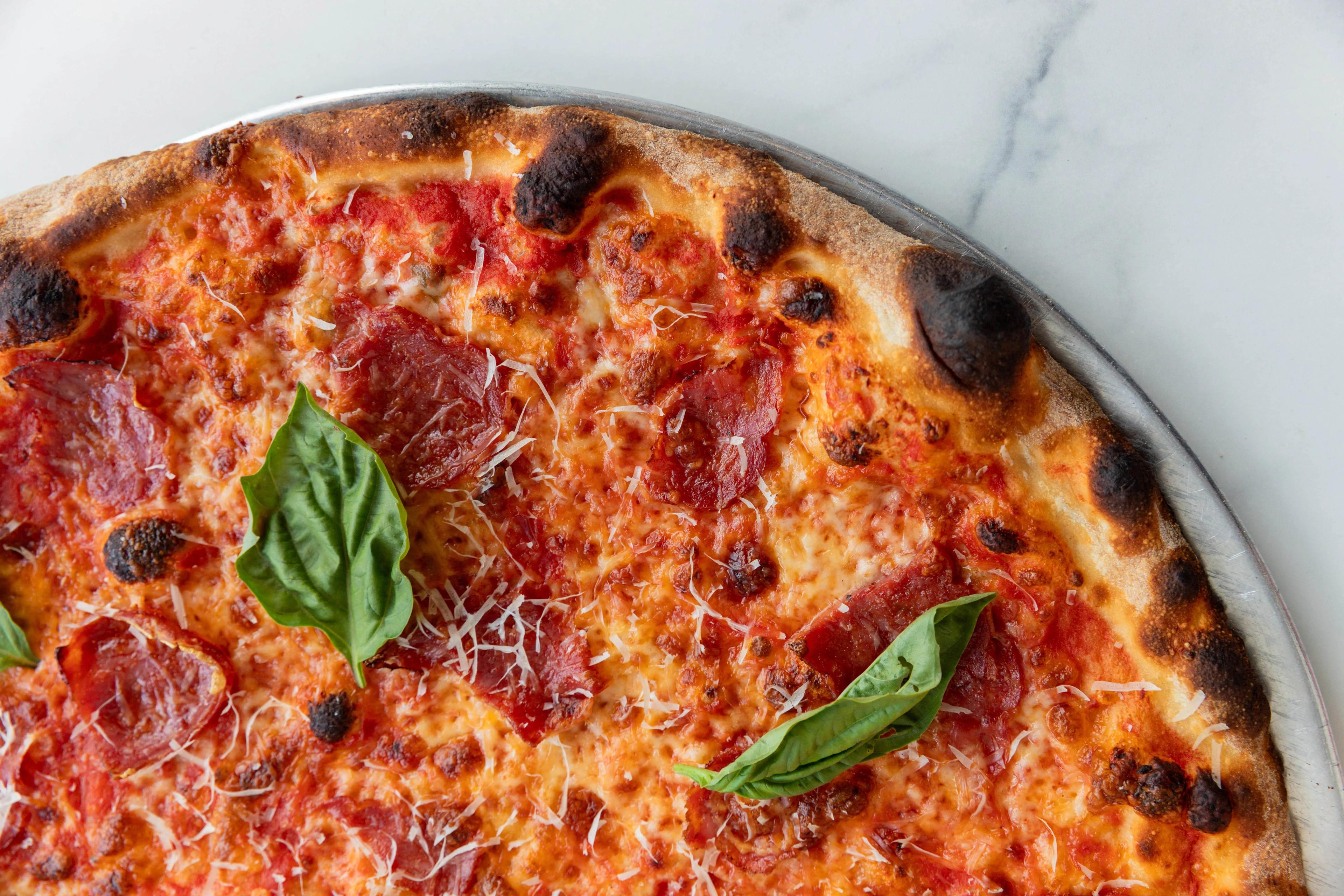 New York style pizza from Flour Pizzeria