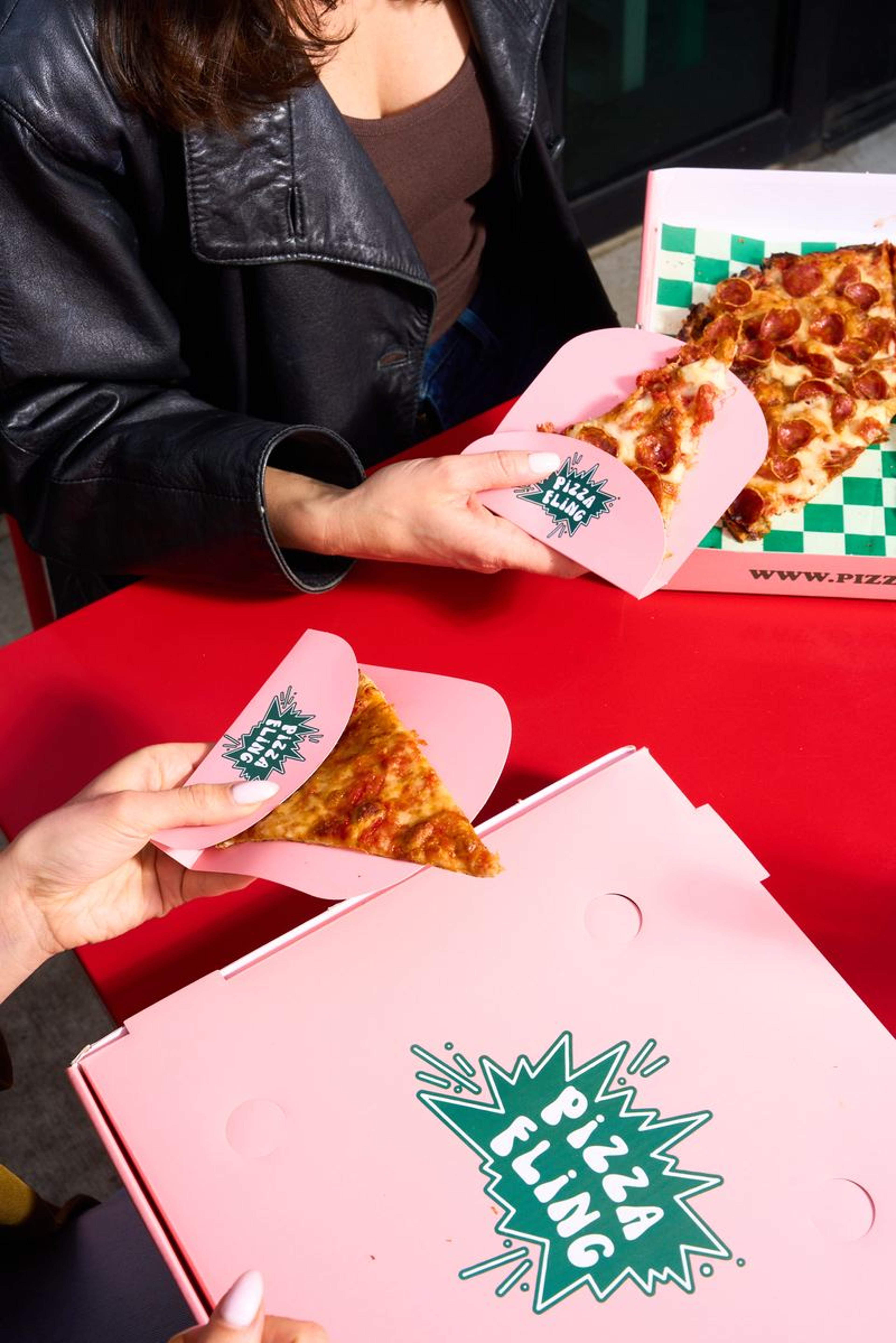 Spread of pizza slices to share