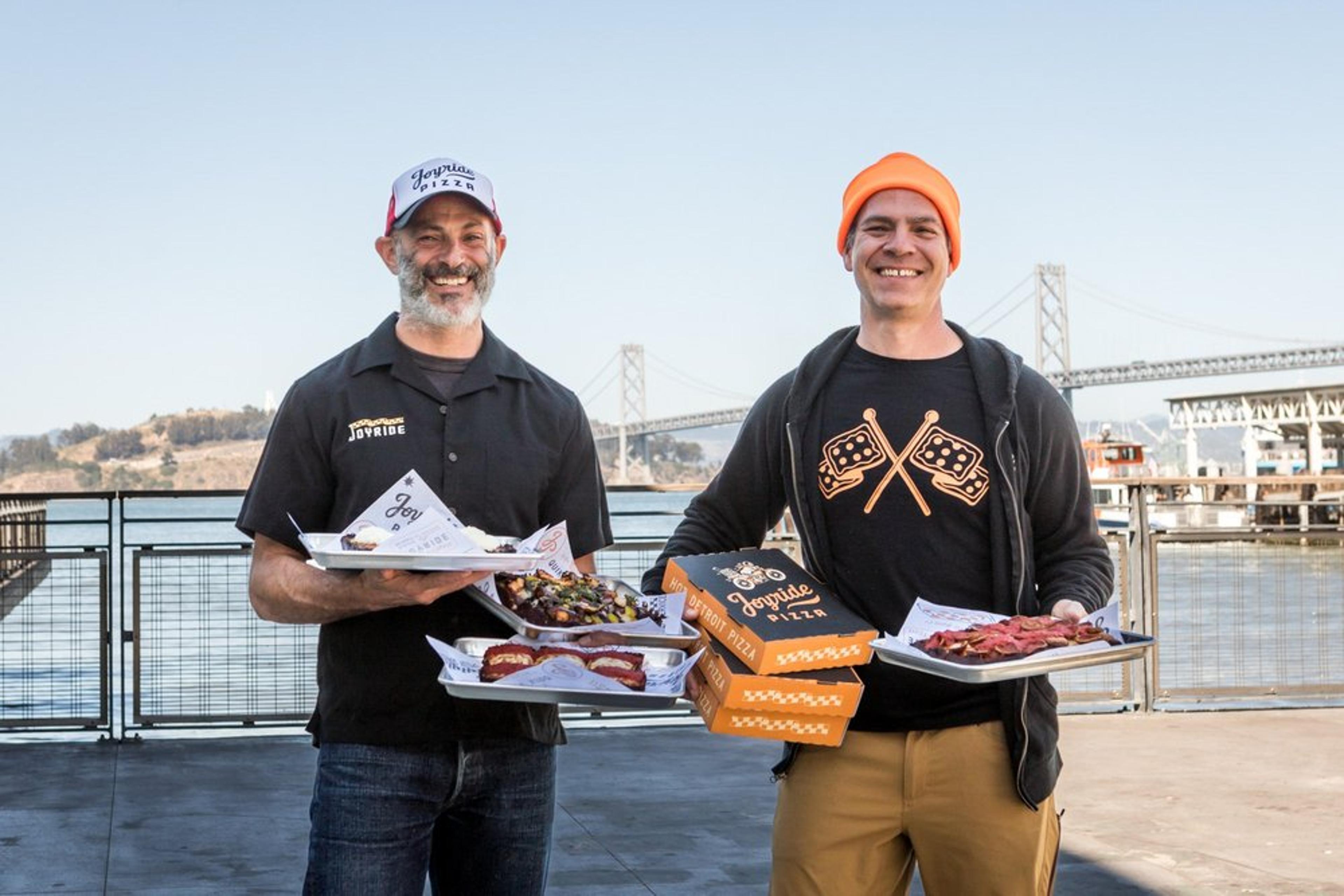 Jesse Jacobs and Joshua Jacobs, Joyride Pizza founders, at Pier 1 on The Embarcadero
