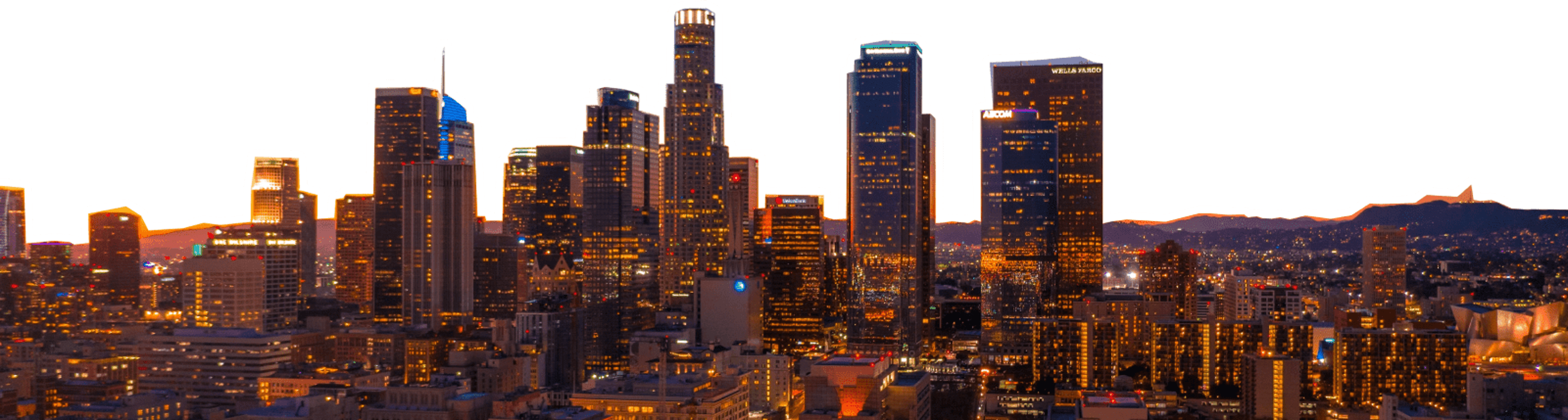 Los Angeles skyline at dusk