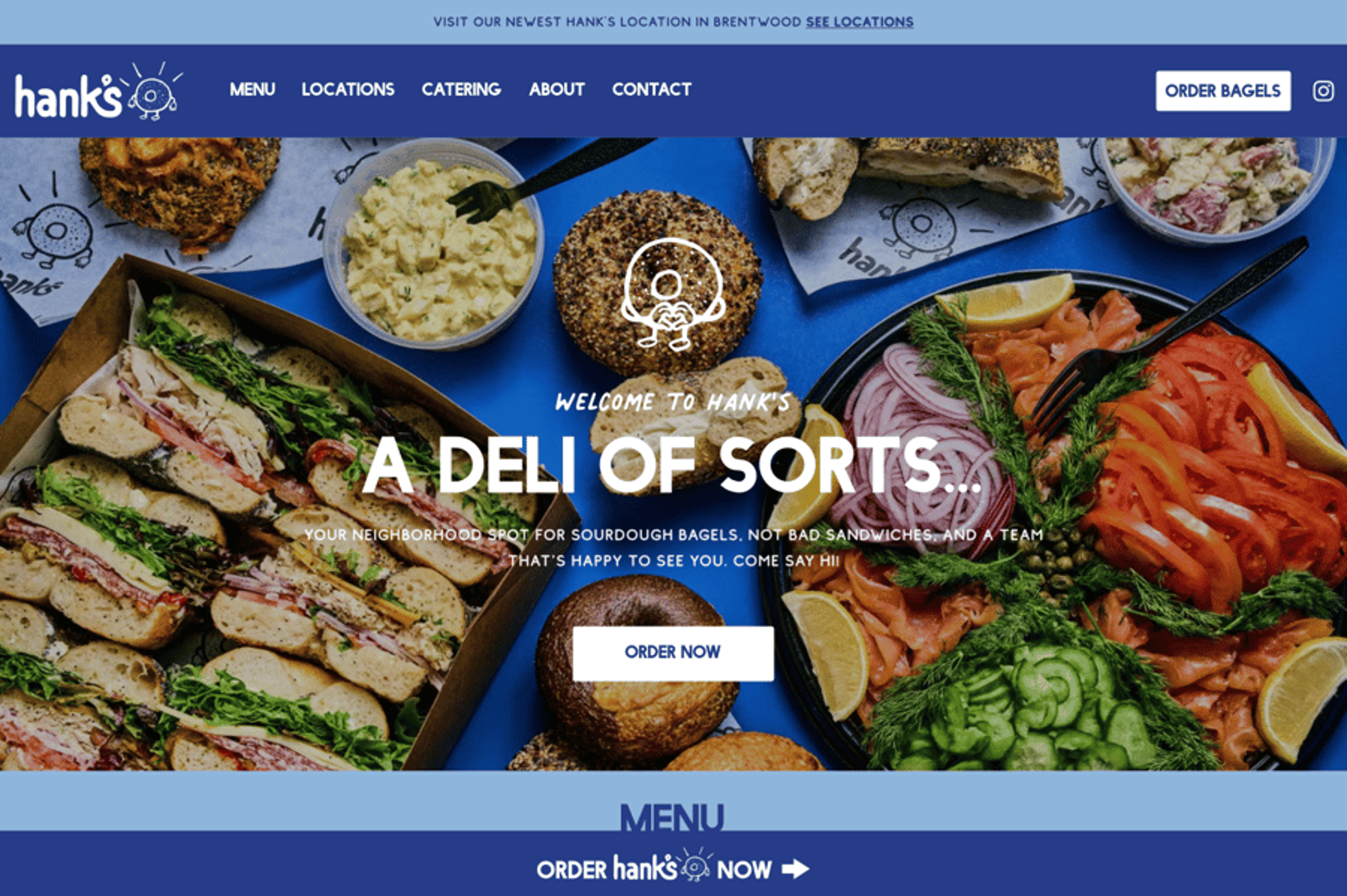 Hank's Bagels website