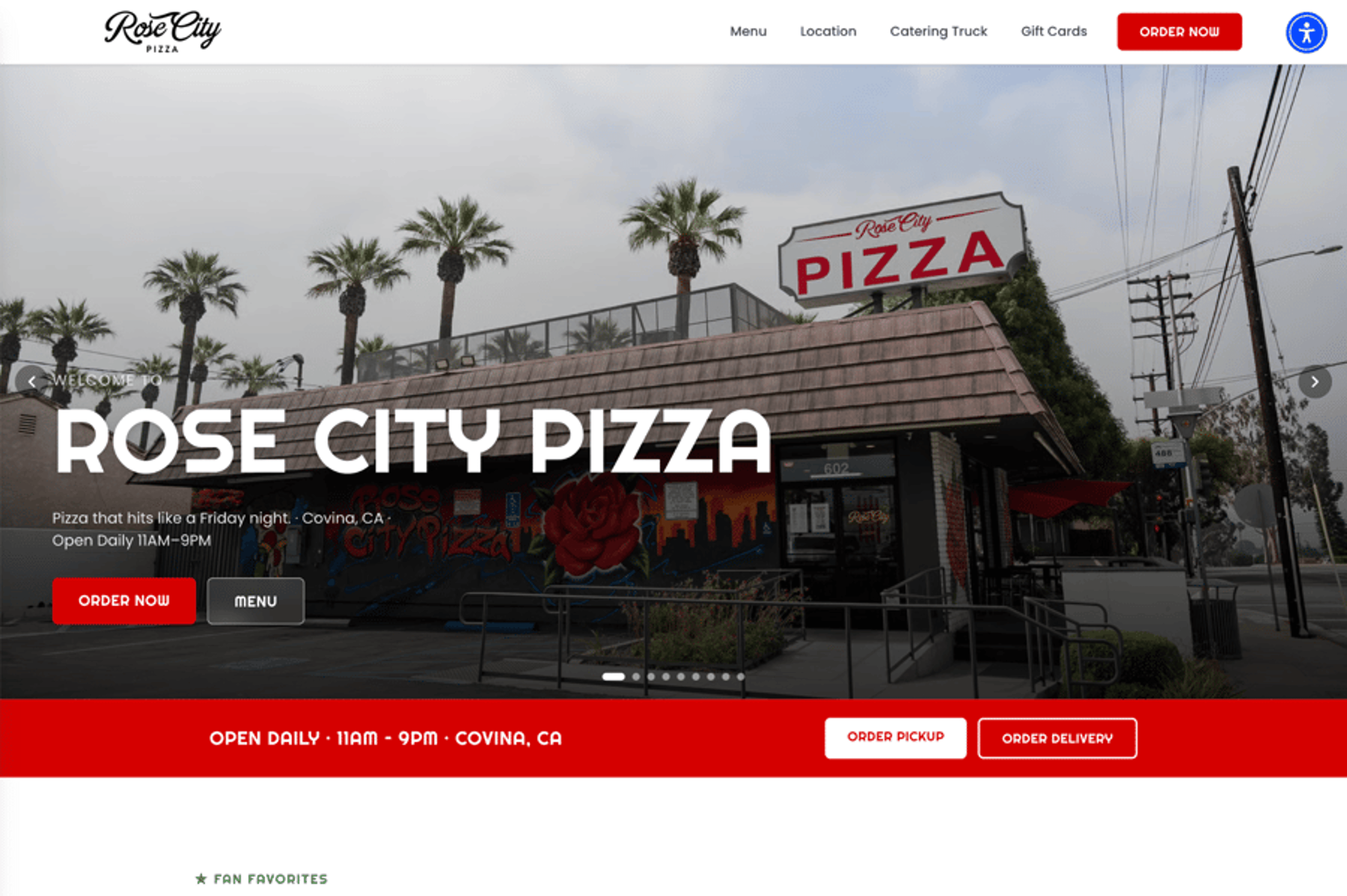 Rose City Pizza website