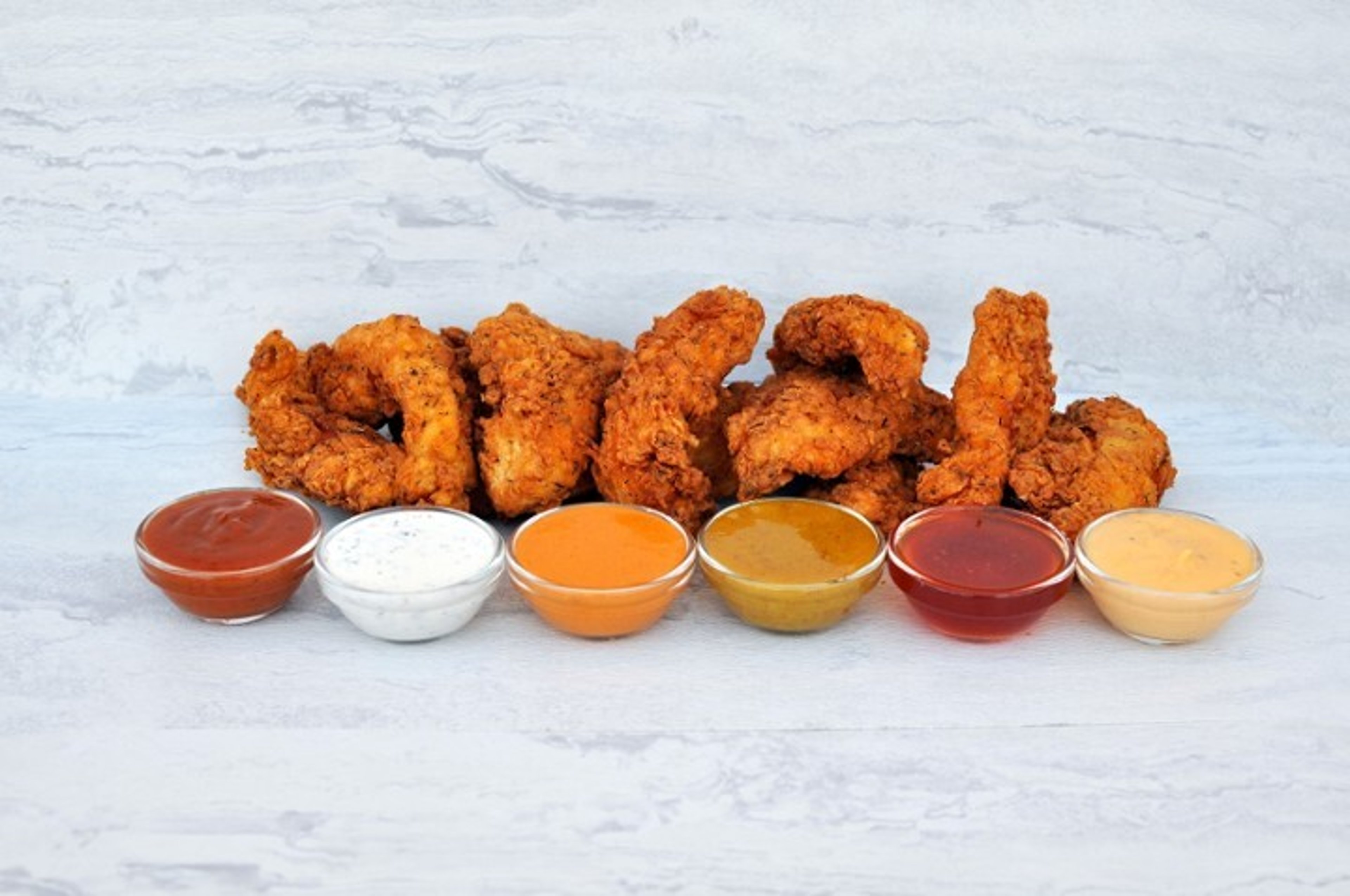 Bruxie chicken tenders with sauces