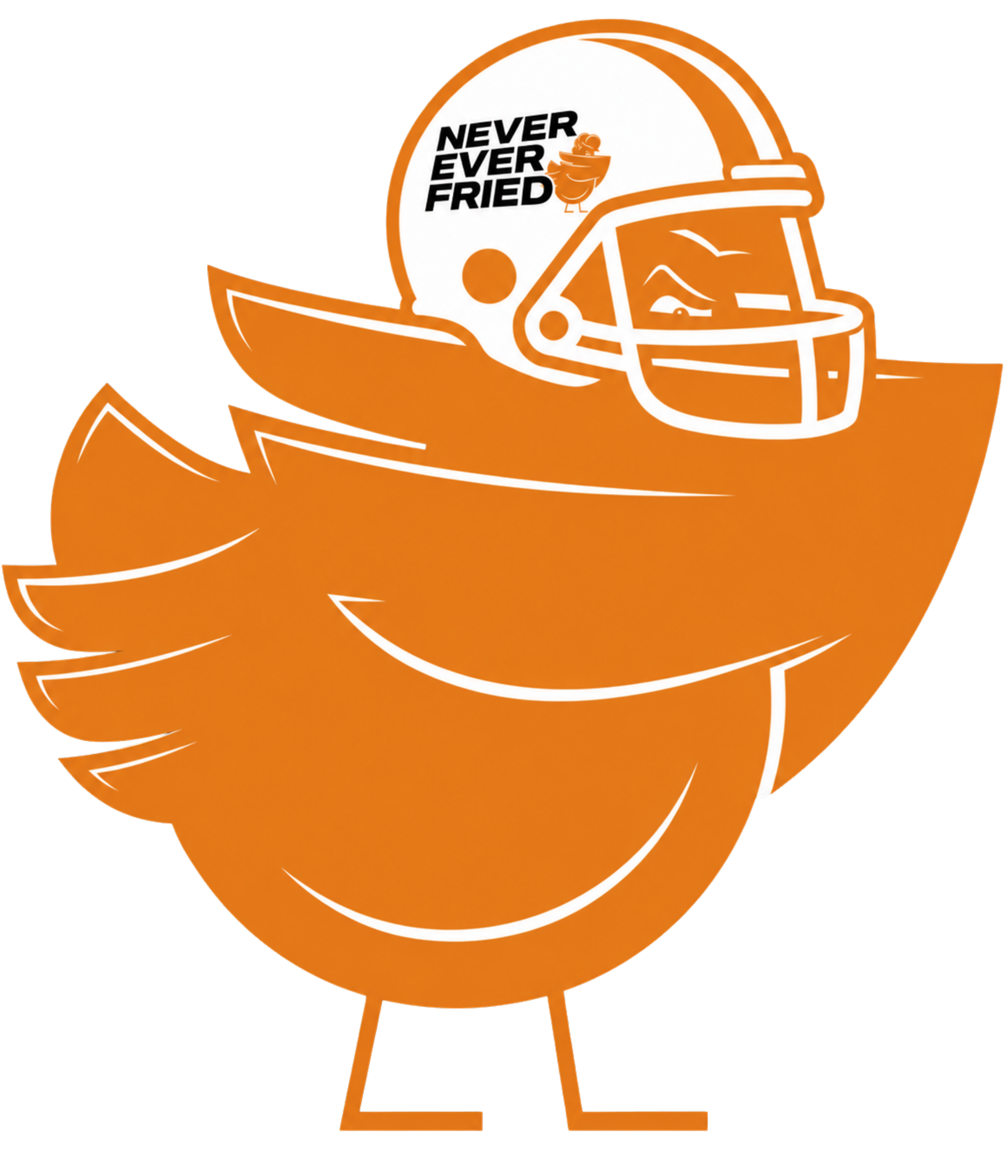 Sneaky, the sneakybird mascot, wearing a football helmet