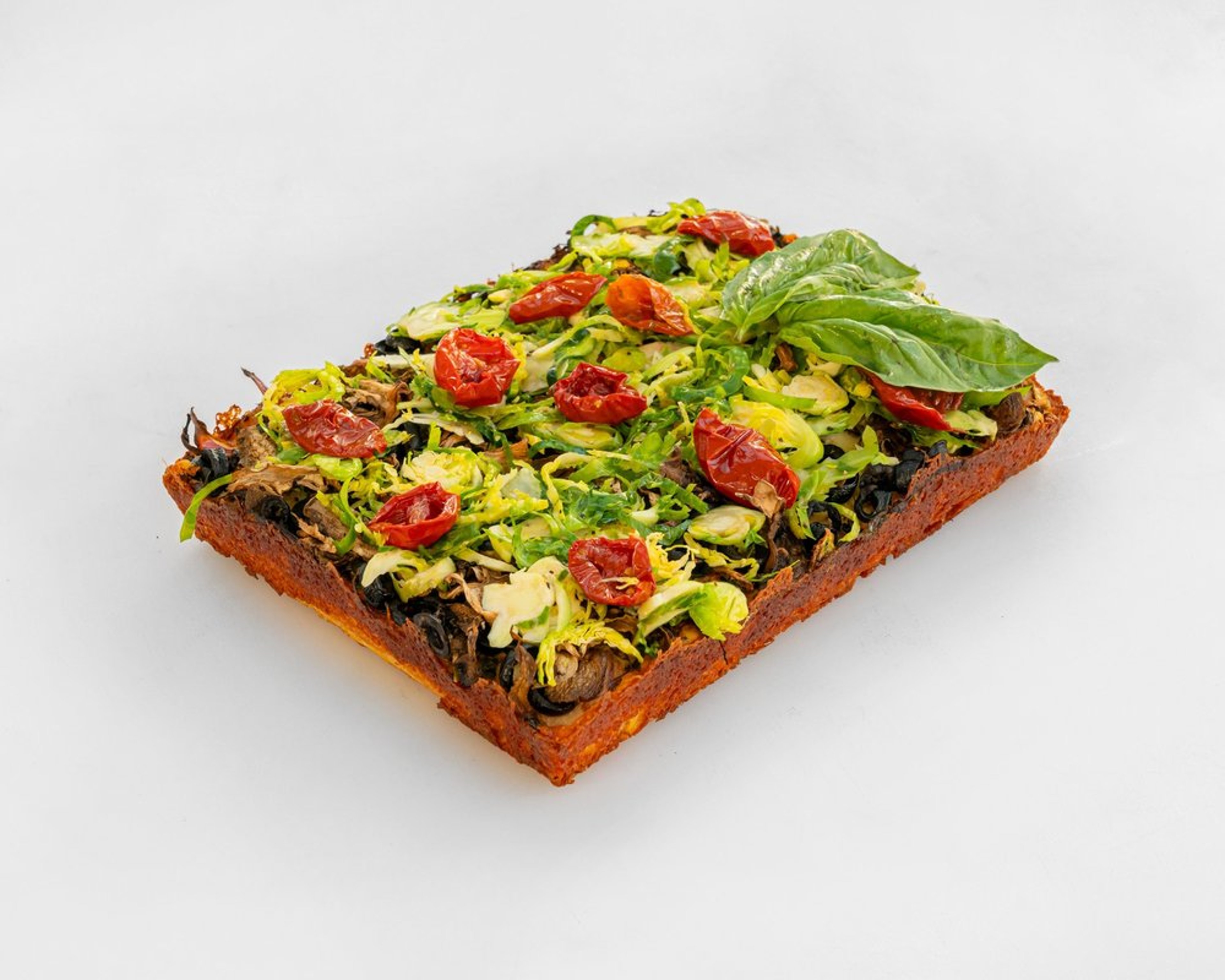 Eat Your Veggies pizza topped with fresh vegetables