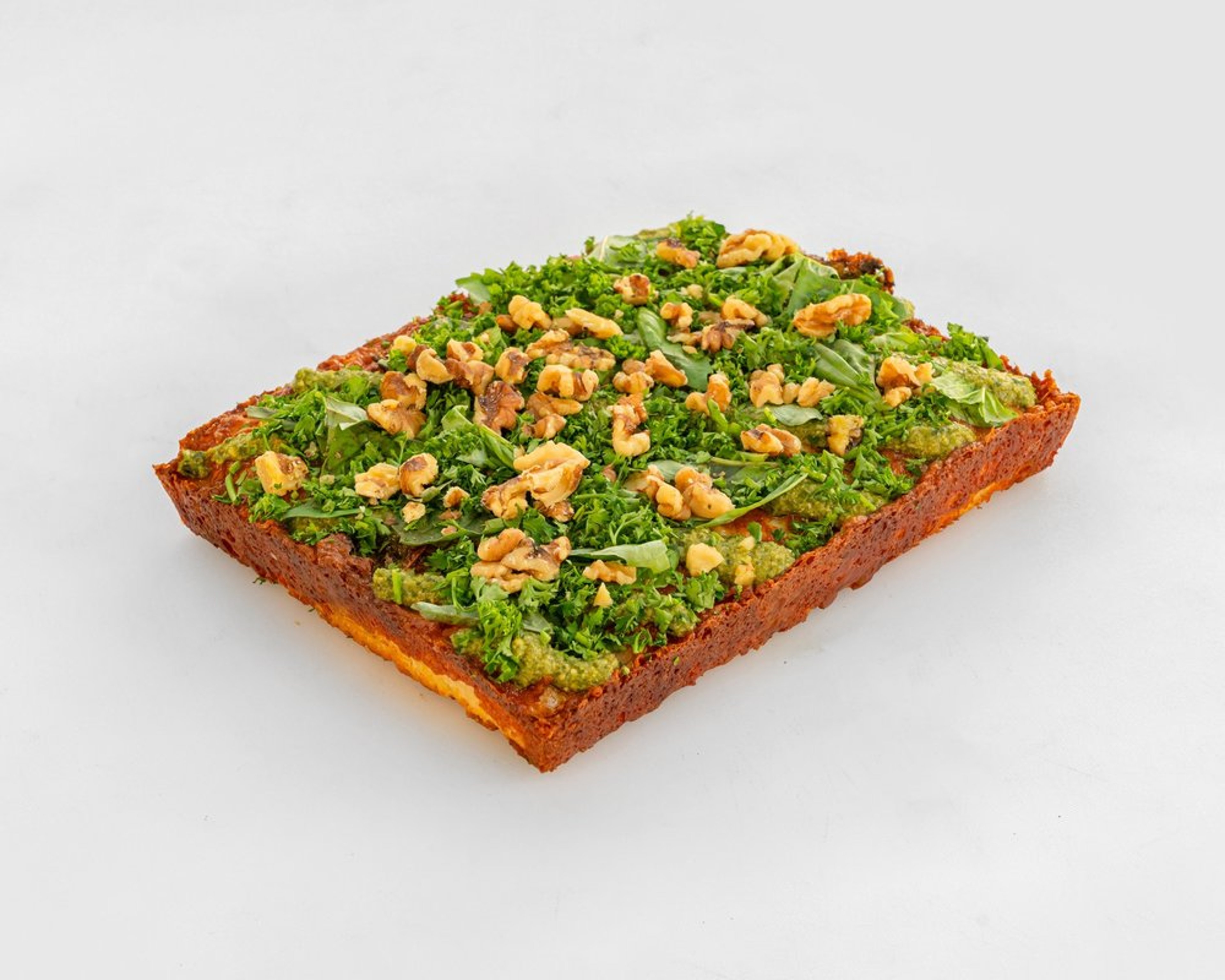 Green Ecstasy Pesto pizza with pesto, fresh parsley and walnuts