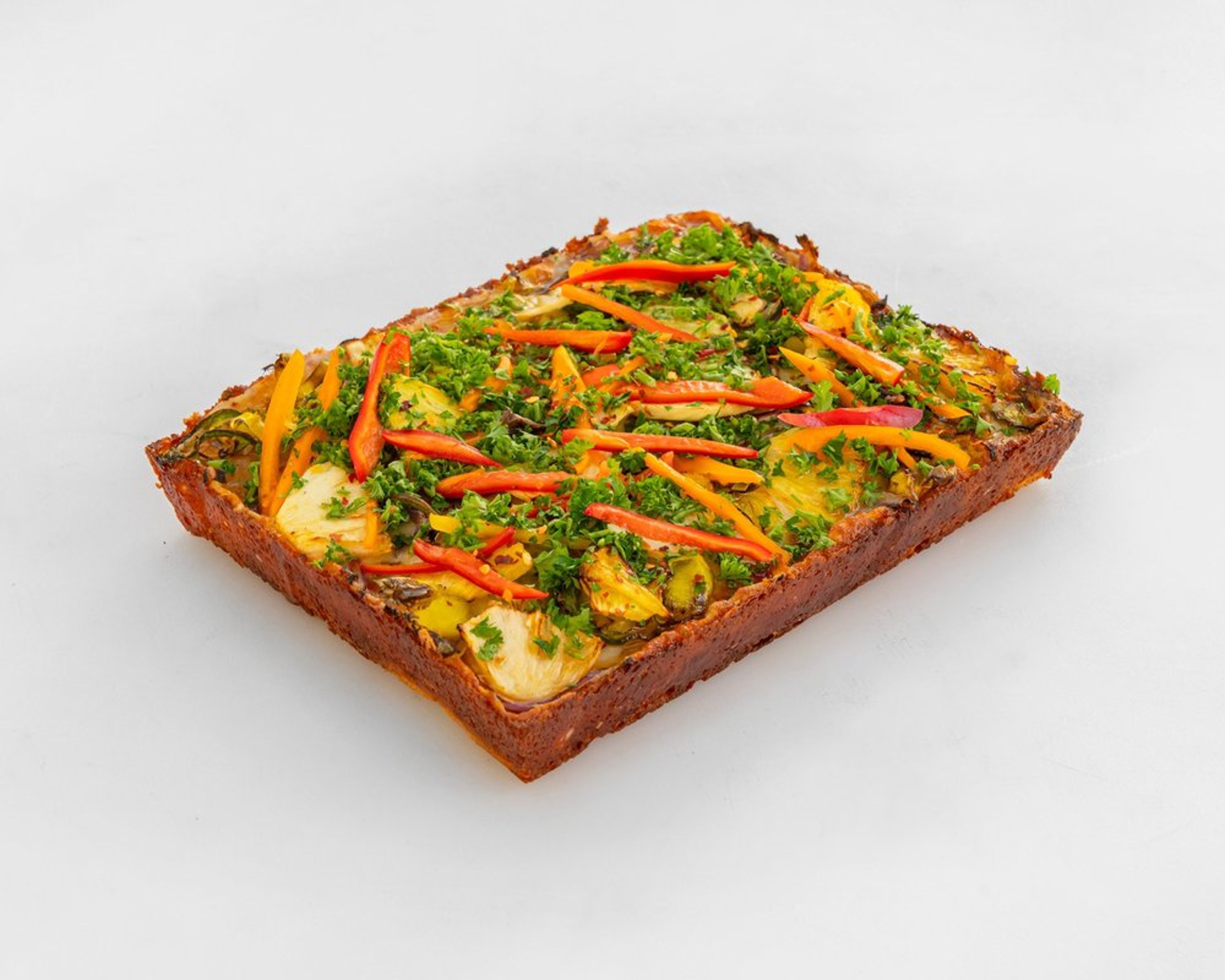 Sweet Heat Pineapple pizza with pineapple, jalapeño, peppers and hot honey