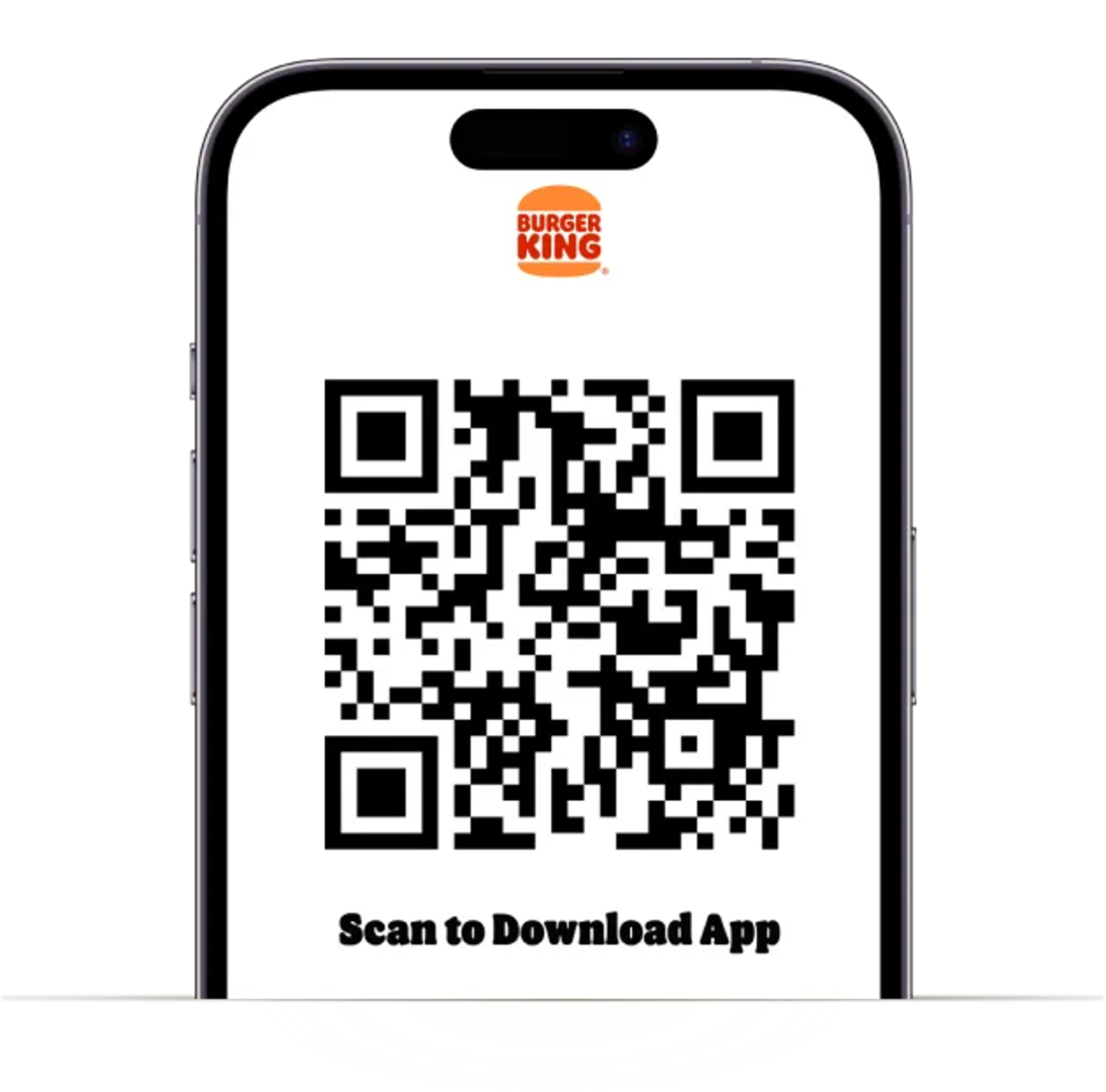 Burger King app QR code. Scan to Download App