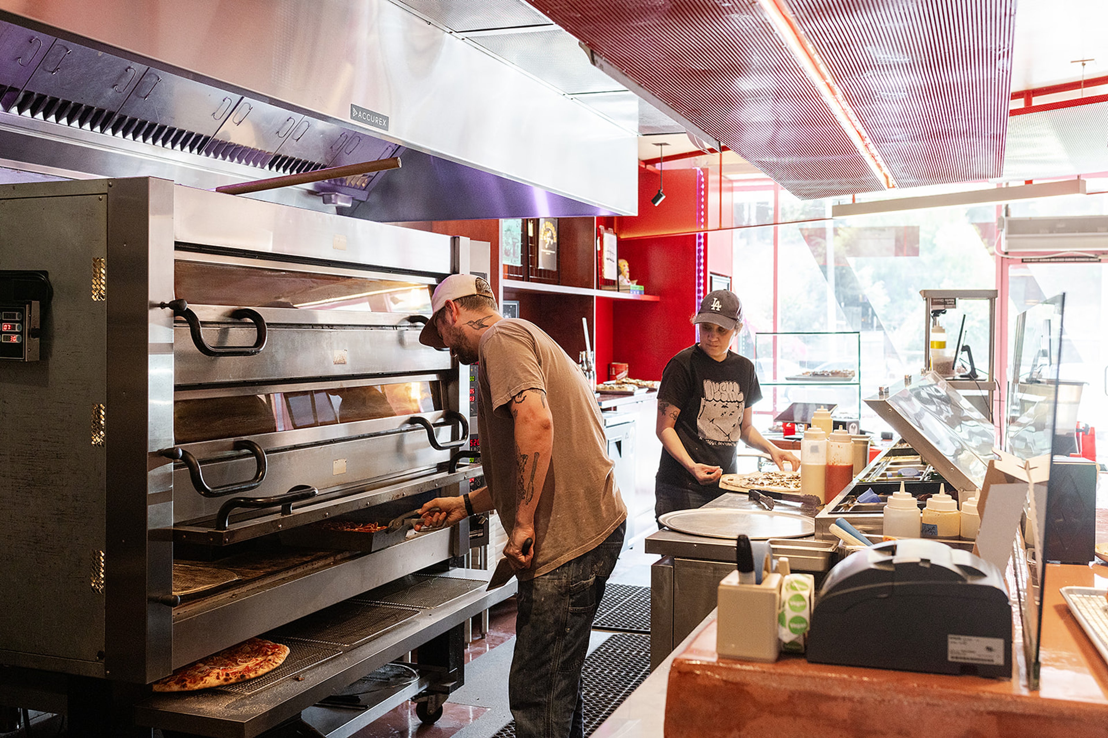 Hot Tongue Pizza out of the oven