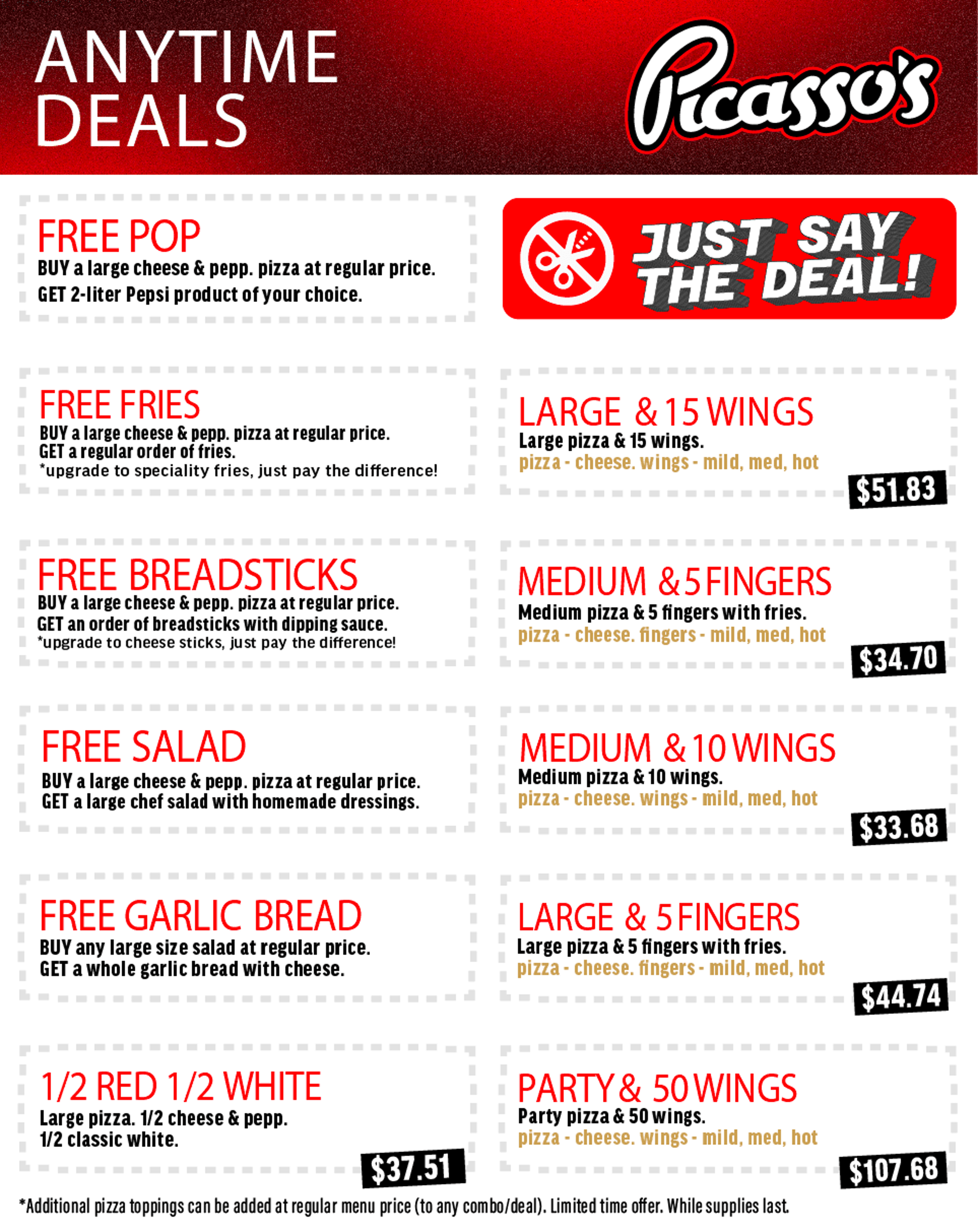 Picasso's Pizza Deals 2026