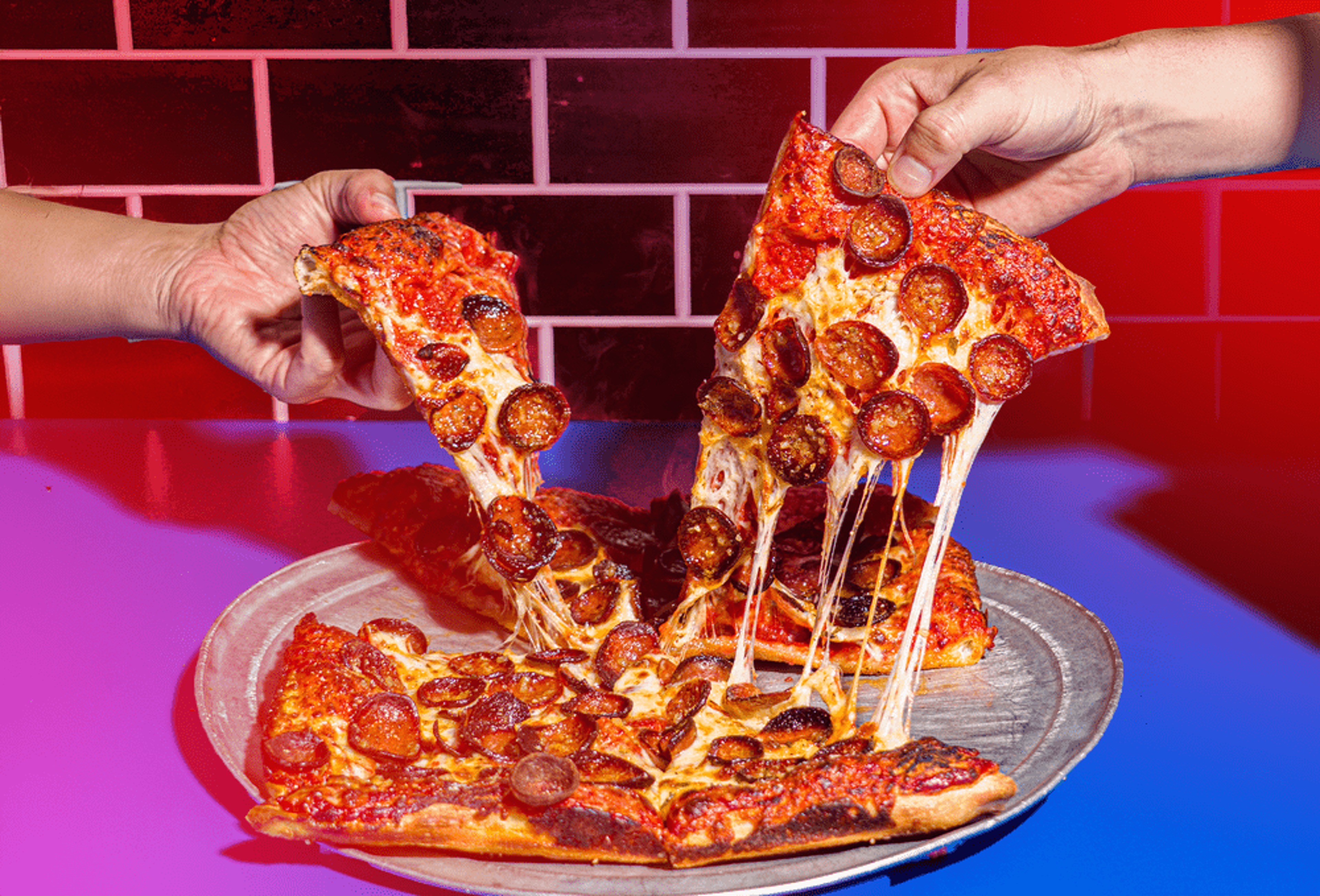 Picasso's Pizza in Buffalo, New York. Delicious, hot, Buffalo-style pizza.