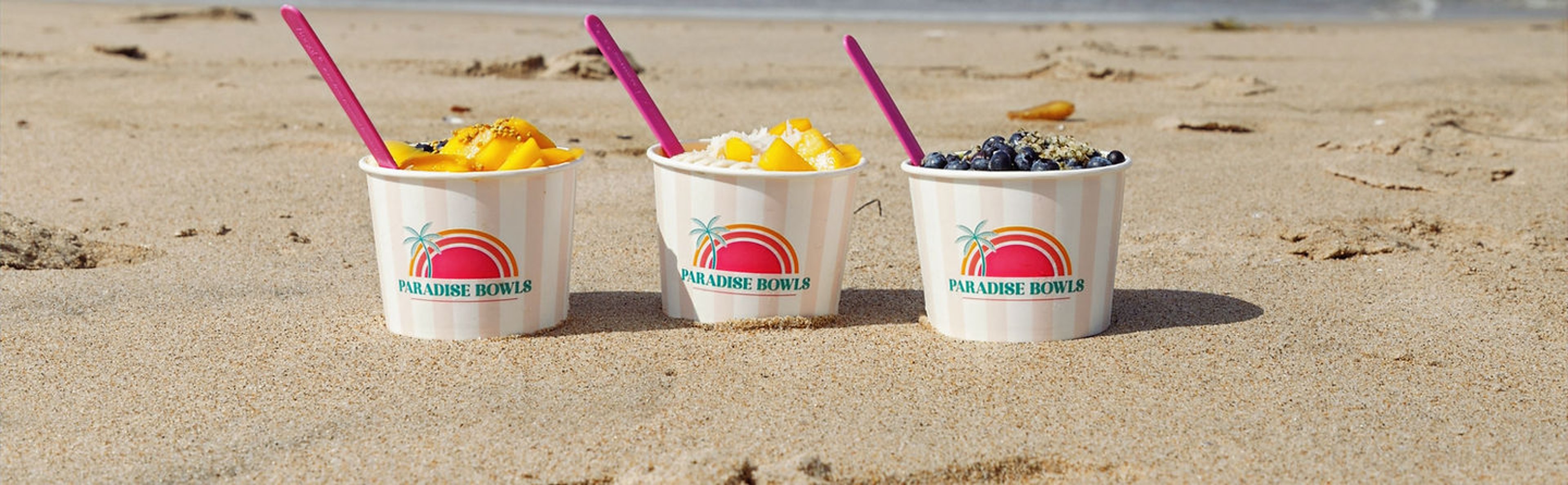 Paradise Bowls açaí bowls on the beach