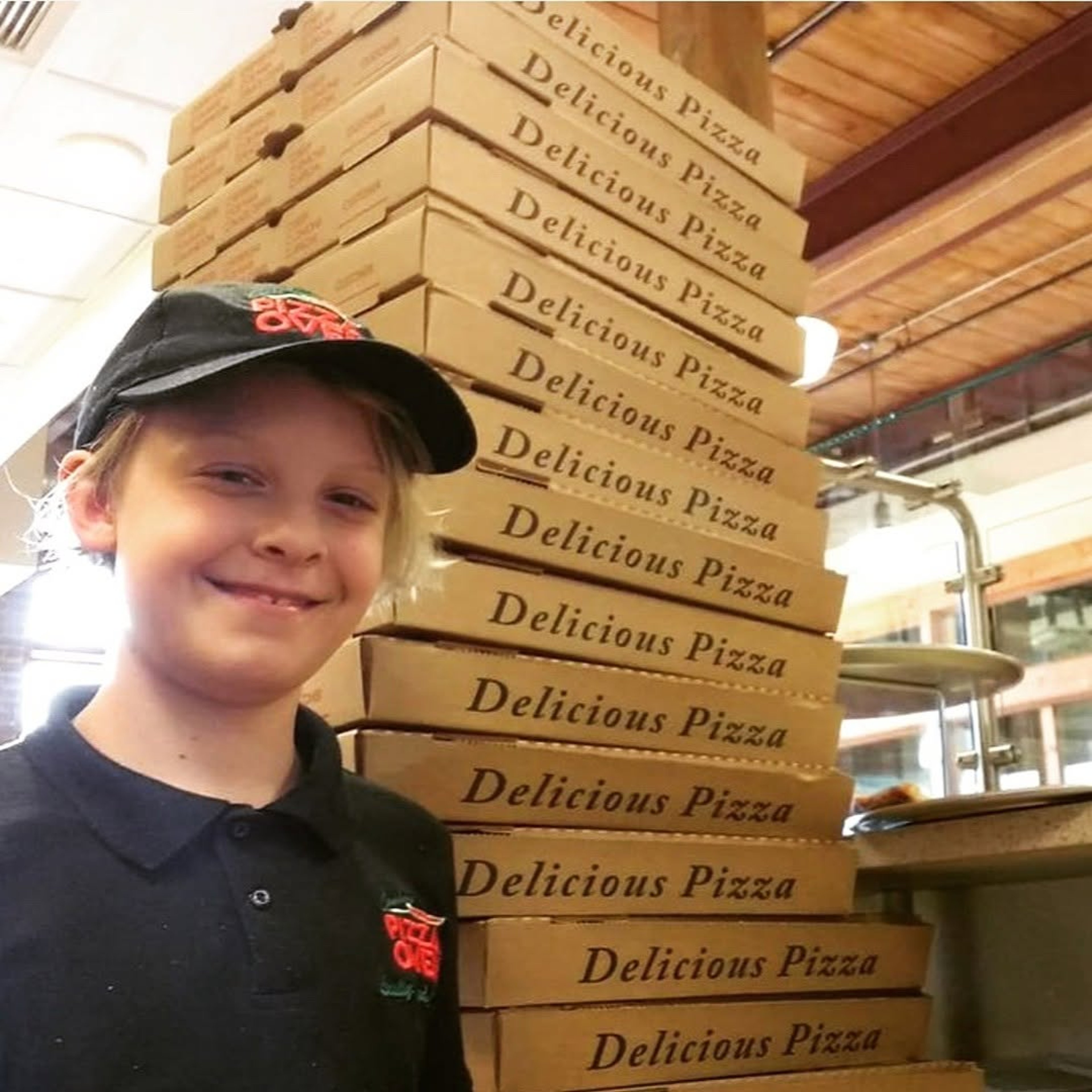 A fresh-from-the-oven Detroit-style pizza ready for catering
