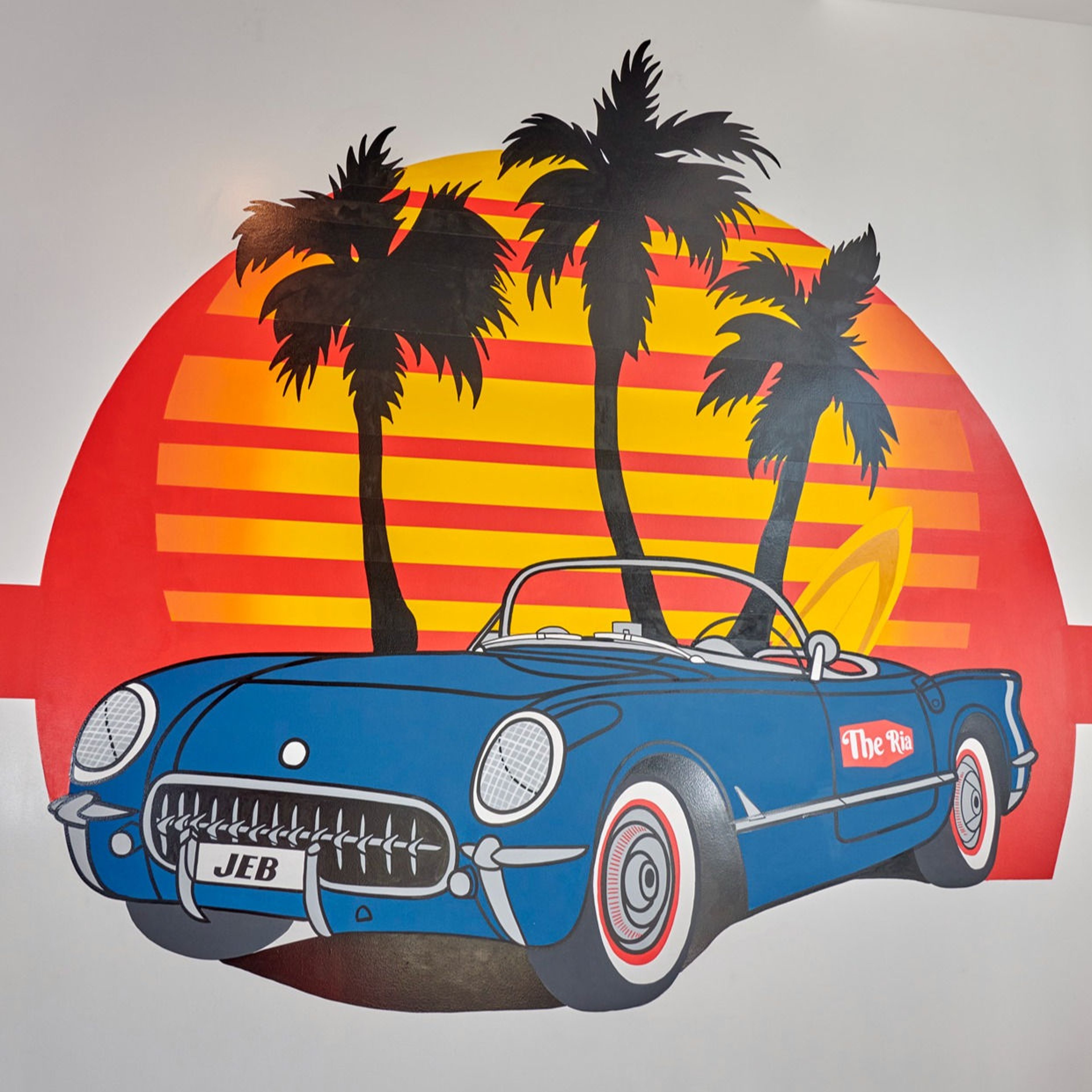 1954 Corvette Convertible The Ria Pizzeria Mural