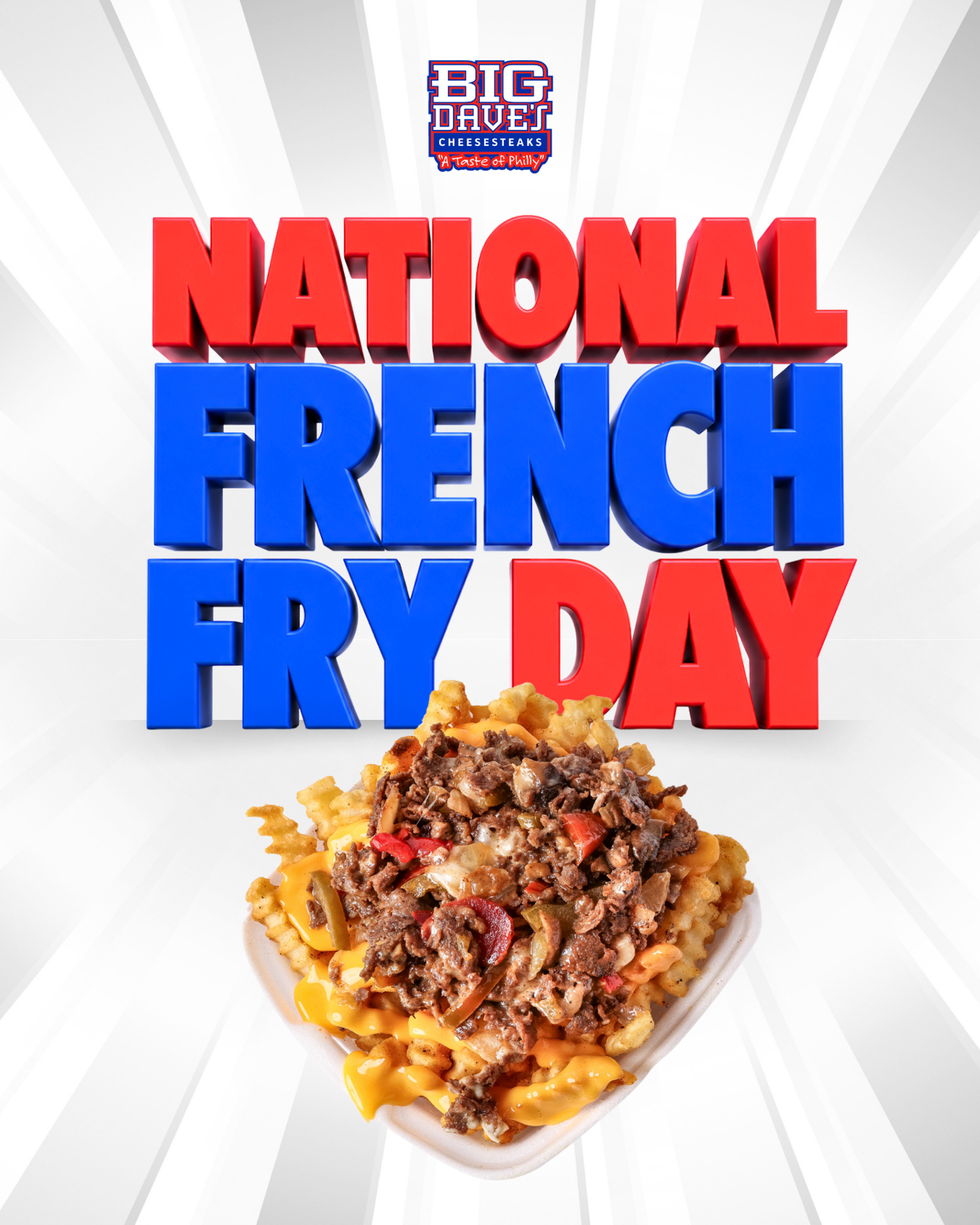 Big Dave's Halal Beef Fries — crinkle-cut fries loaded with chopped halal beef, peppers and cheese