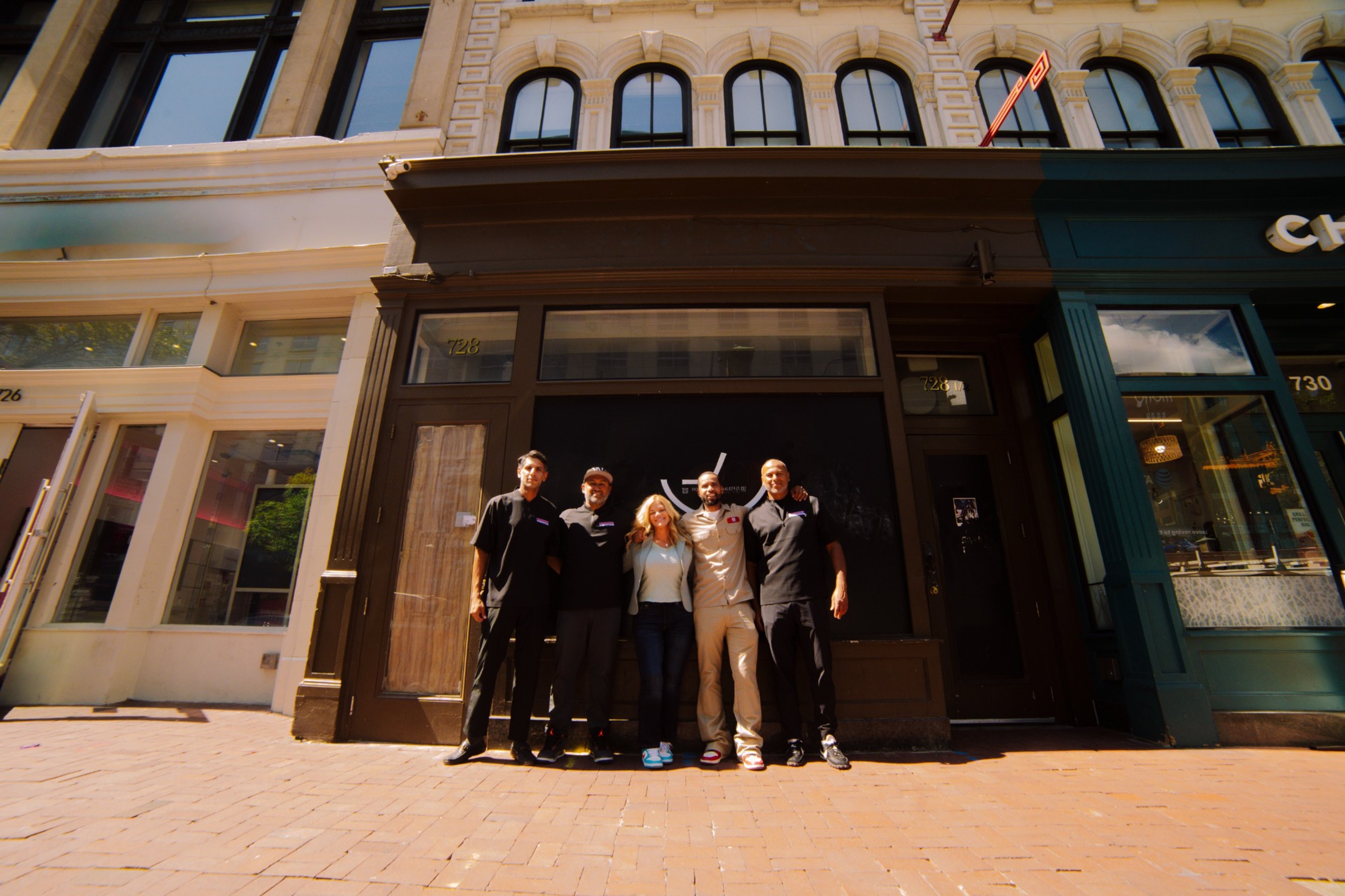 Big Dave's Cheesesteaks team outside the first Washington, D.C. location at 730 7th St NW