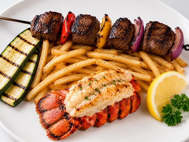 4oz Maine Lobster & Filet Mignon Skewer