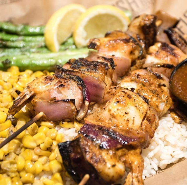 BACON WRAPPED SHRIMP & SCALLOPS SKEWERS