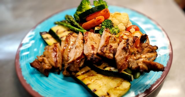 Keto Grilled Chicken Skewers Plate