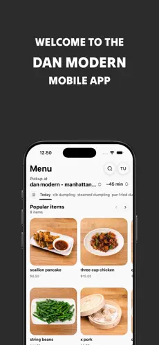 App screenshot - welcome to the dan modern mobile app